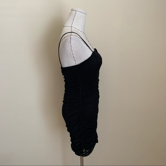 UO Black Ruched Mesh Bodycon Mini Dress Urban sz S - Picture 10 of 12